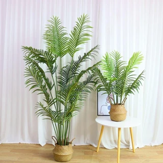 FALLFORBEAUTY1 Palmeiras Artificiais , De Plástico Grande Ramos , Plantas Falsas 12/18 Garfos Tropicais 65-82cm Palma Folhas De Home