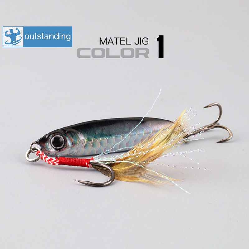 Métal Jig Shore Jigging Cuillère Casting Drag 20G 30G 40G 60G Seabass Leurre Appâts Artificiels Engins De Pêche (Color : 1, Size : 20g