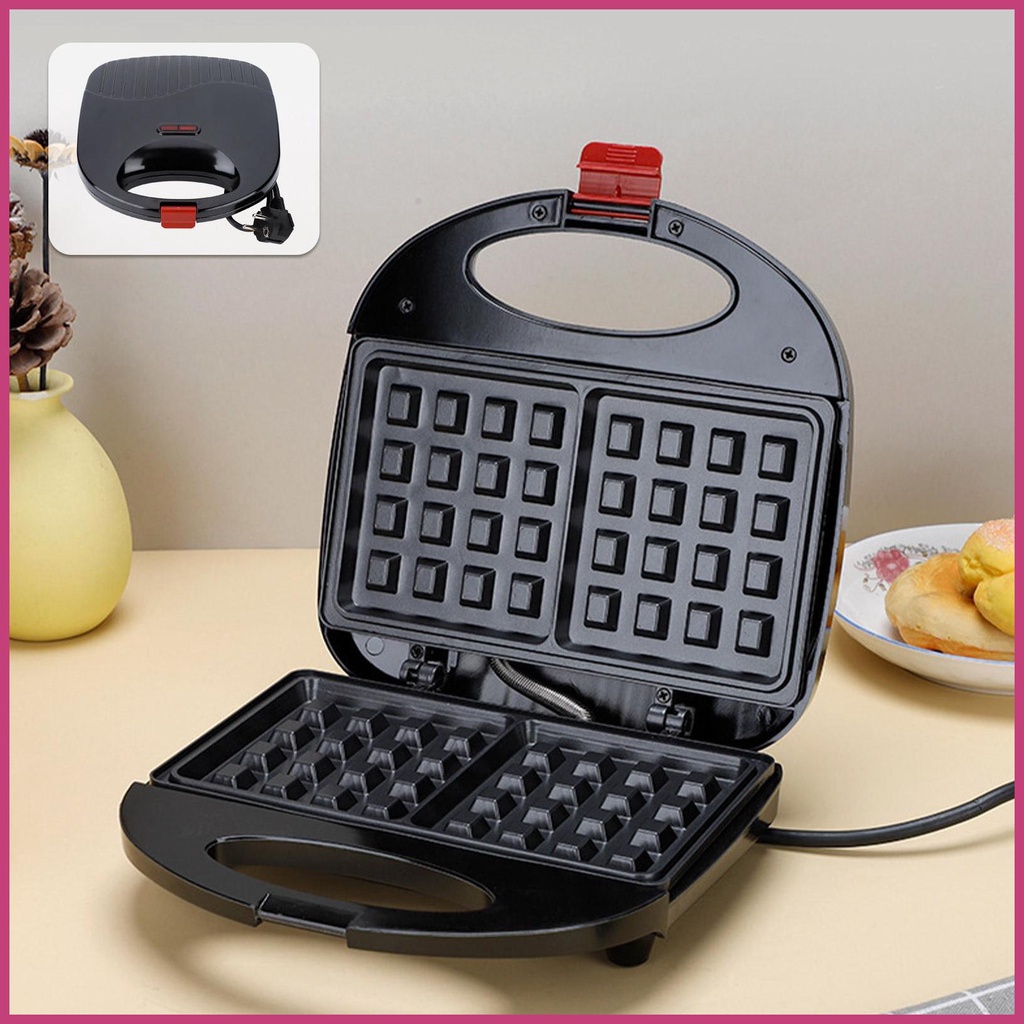 Máquina De Waffle Elétrica Sem Gotejamento Com Controle Automático De Temperatura Café Da Manhã Preta Para cstui1br