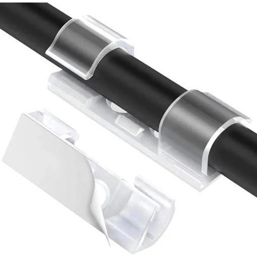 ORGANIZADOR DE FIOS E CABOS DE PLÁSTICO BRANCO AUTOADESIVO 3 X 1 CM REF 5299 - CLINK