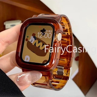 Case + Strap Para Pulseira De Relógio Apple Série ultra 2 49mm 9 44mm 40mm 45mm 41mm 42mm 38mm Plástico Transparente iWatch 8 3 6 Se 7 5 6 4 3 Acessórios