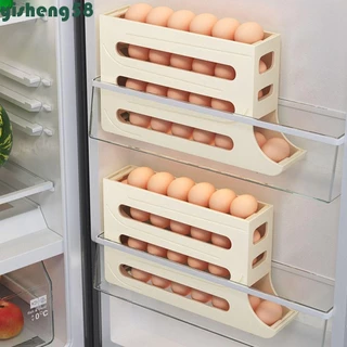 YISHENG Porta Ovos De Rolagem Automática , Caixa Plástica Para Armazenamento De Frigoríficos , Prática 30 Grades Grande Capacidade Dedicada Uso Doméstico