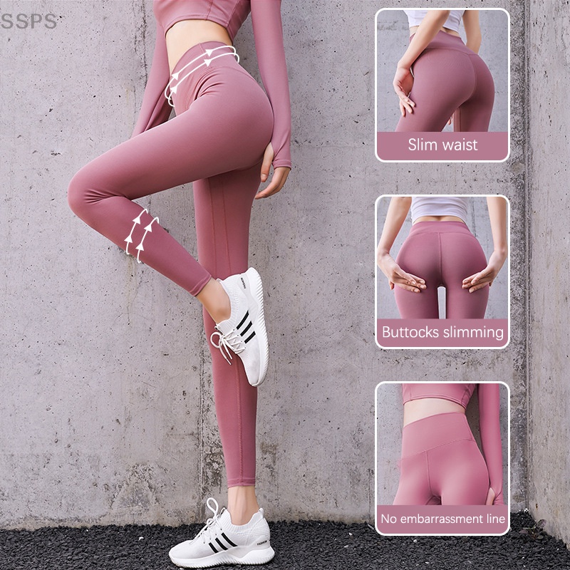 Tintura Calças De Yoga Leggings Esportivas Femininas Sem Costura