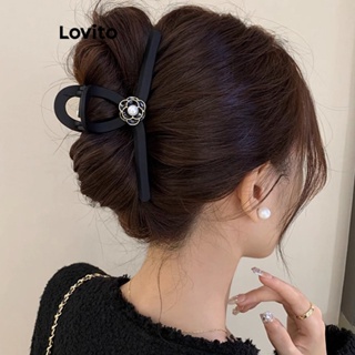 Lovito Grampos De Cabelo Com Pérolas E Flores Florais Casuais Para Mulheres LCS05044