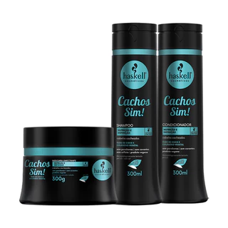 Kit Haskell Cachos Sim Shampoo Condicionador e Mascara 300