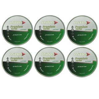 6x Chumbinho/Munição 5.5mm 125un Rifle Pointed 19.90gr