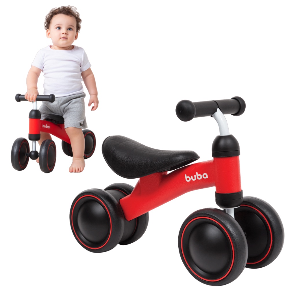 Bicicleta De Equilibrio Infantil 4 Rodas Sem Pedal Buba Menino Menina ...