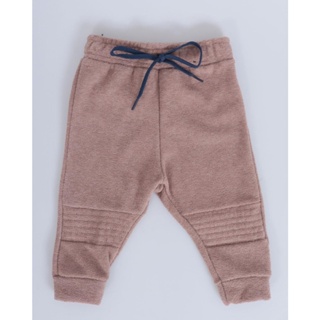 Calça Bebê Boucle Com Elástico Jogger Marrom