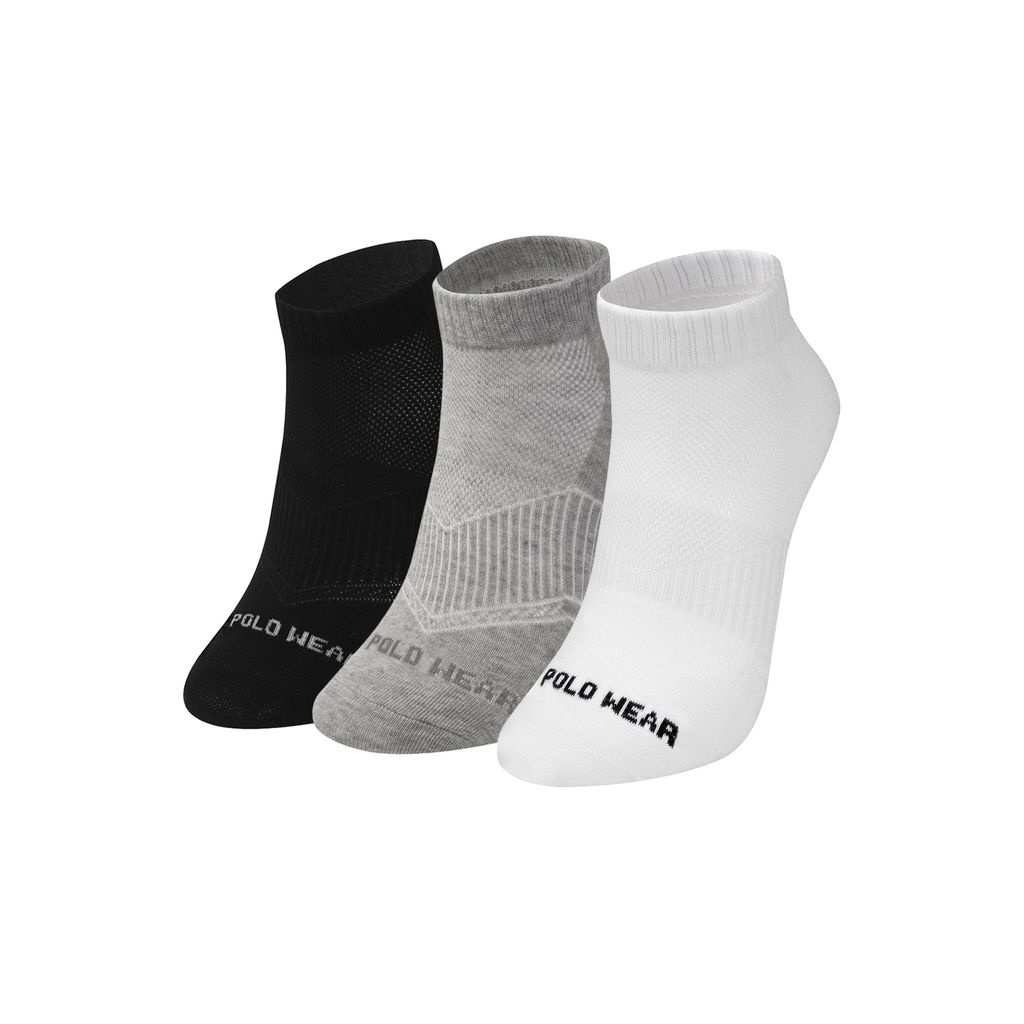 Kit 3 Meias Cano Curto Polo Wear Sortido