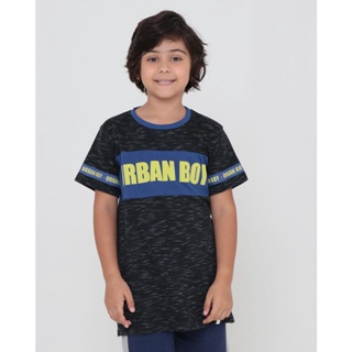 Camiseta Infantil Estampa Urban Mescla Preta