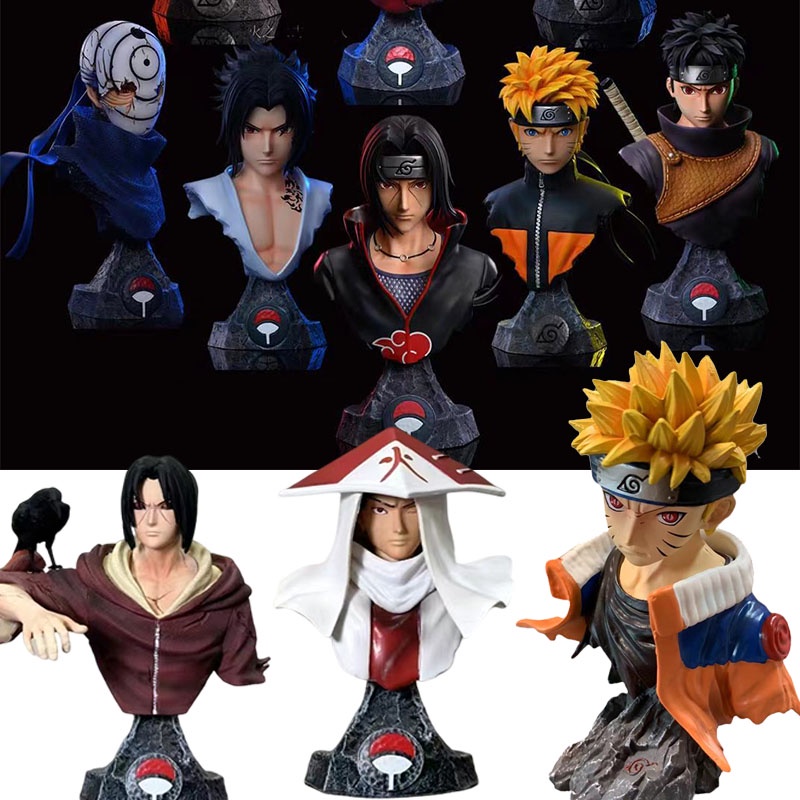 Estátua Naruto Busto Sasuke Uchiha Obito Kakashi Itachi Madara Ação Figura Modelo Ornamentos