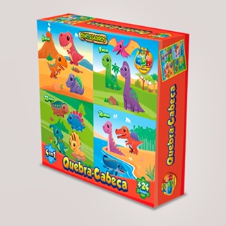 Quebra-cabeca Madeira Dinossauros Stick - Brincadeira De Criança