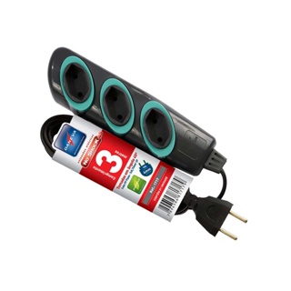 Extensão elétrica No Schock 3m 3 tomadas 2P 10A 250V DN1717 Daneva