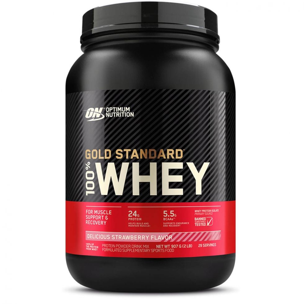 100% Whey Protein Gold Standard (907g) NOVO RÓTULO – Sabor: Morango