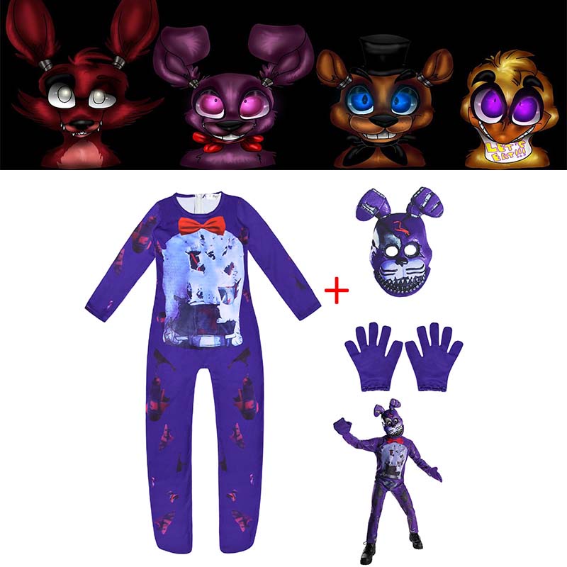 Kid's Shadow Glitchtrap FNAF Cosplay Costumes Halloween Jumpsuit