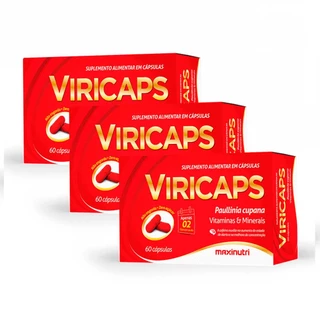 Kit 03 Viricaps Polivitamínico Energético 60 Caps Maxinutri