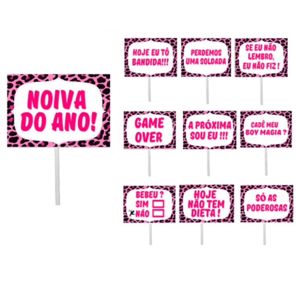 10 Plaquinhas Divertidas Tema: Despedida De Solteira