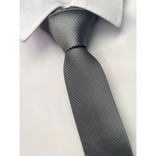 Gravata Cinza Grafite Risco Largo Slim e Semi Sli