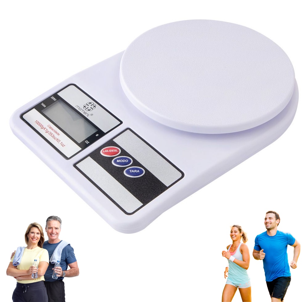 Balança de Cozinha Branca Digital De Precisão 10kg Nutrição E Dieta ...
