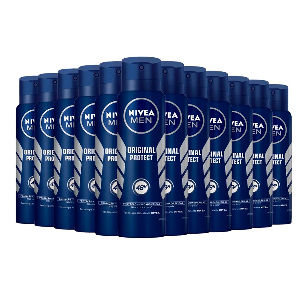 Kit Desodorante Aerosol Nivea Men Original Protect 150ml - 12 unidades