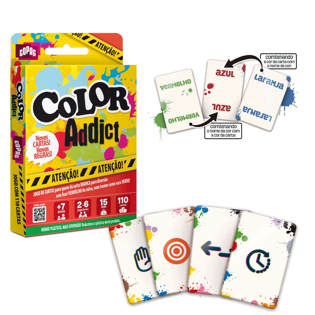 Jogo de Cartas Color Addict Cartucho 110 cartas Copag - 32409