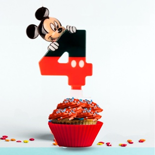 Vela N 4 Festa Mickey Clássico decoração aniversário