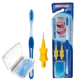 Kit Ortodôntico Escova Dental + Passa fio + Escova Interdental - DentalClean