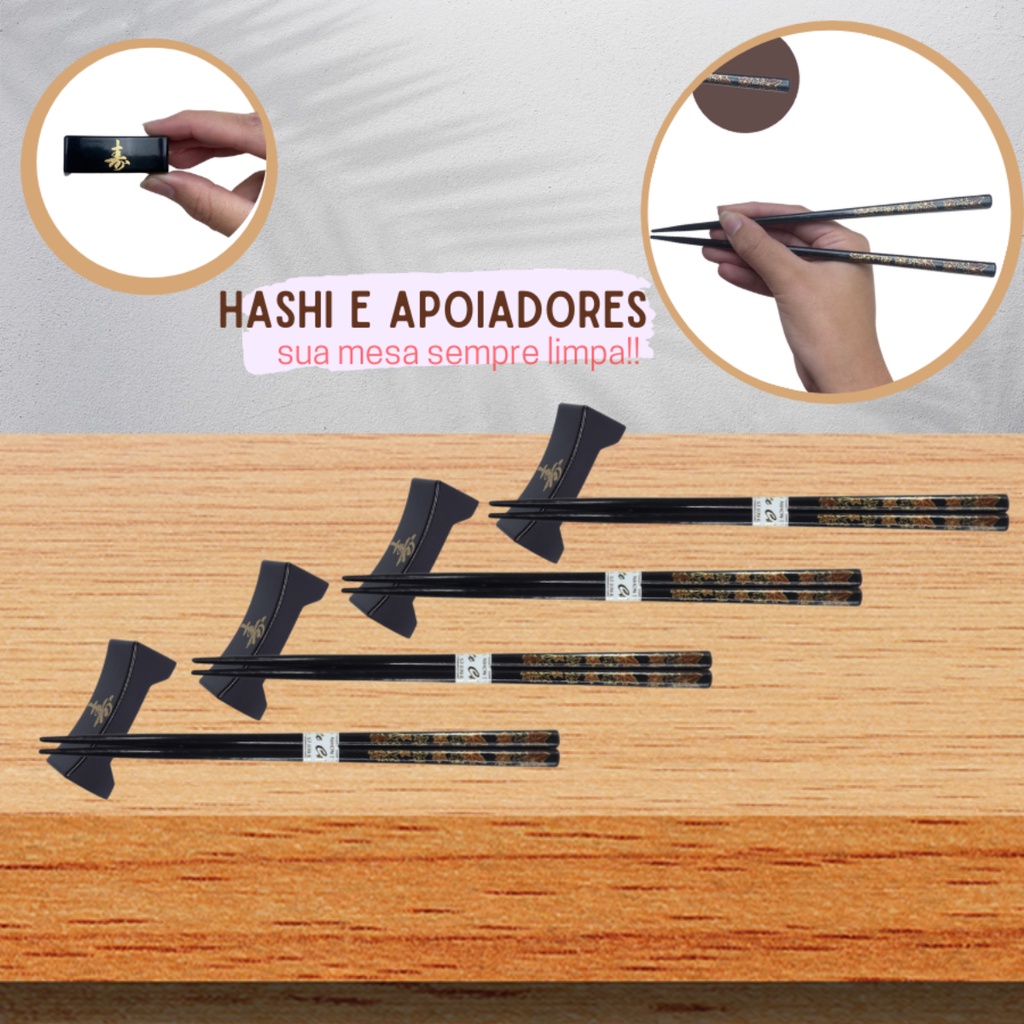 Hashi Japonês e Descanso Melamina Não Suje A Mesa