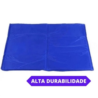 Tapete Gelado Refrescante Tamanho M 50cm X 40cm Azul Cão Pet