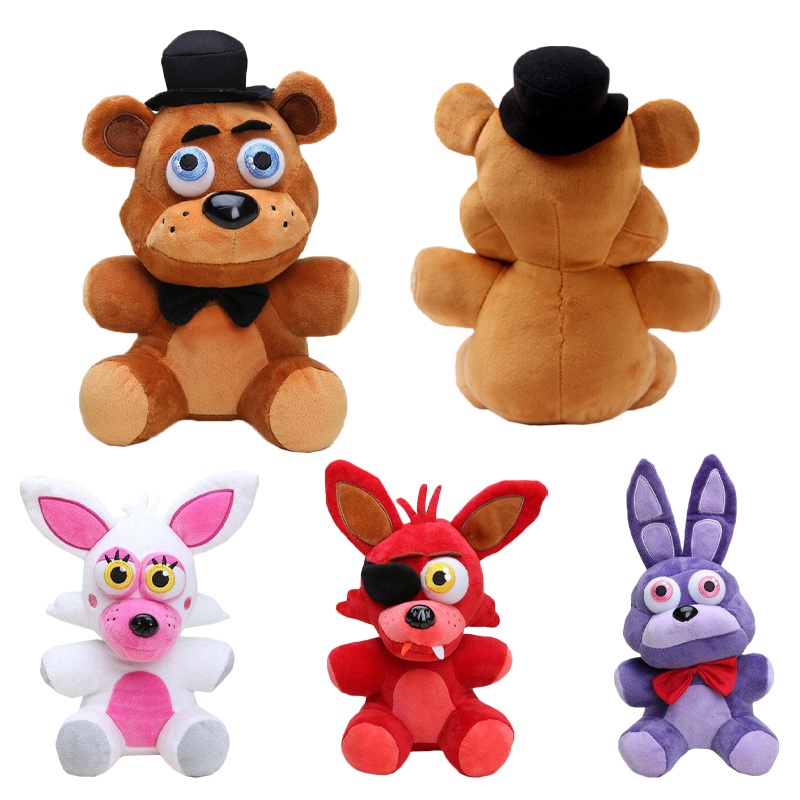 TIMEKEY 18cm Urso De Pelúcia Five Nights at Freddy's Macio Bonnie Brinquedo De Halloween Dourado Para Crianças