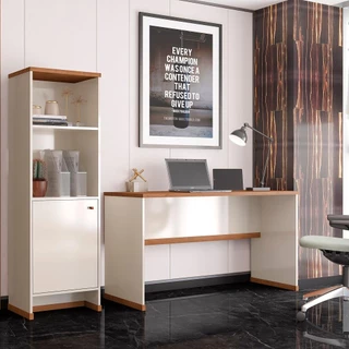 Conjunto Escritório Mesa e Armário Office Berlin - ViaNossa
