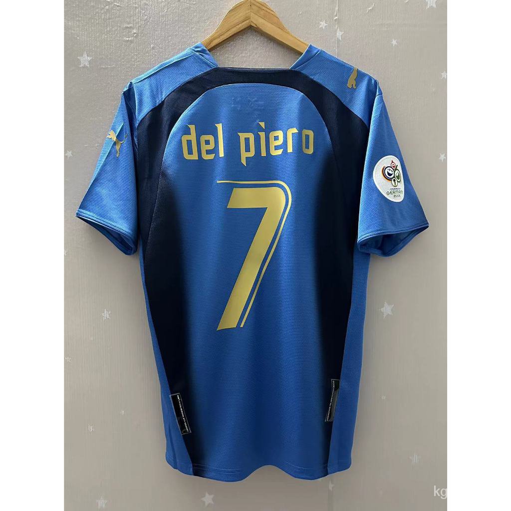 2006 Itália Alta Qualidade T-shirt Personalizado Para Casa Retro Futebol Jersey Cannavaro, del piero 5UUI