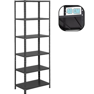 Estante Aco Pequena p 45kg 6 Bandejas Bipartida 70cm x 40cm Preto