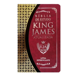 Bíblia de Estudo KJA | King James Atualizada | Letra Hipergigante | PU | Bordo e Preto