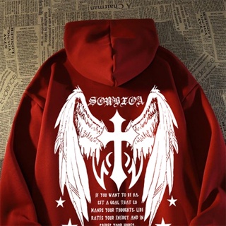 【 Polyester 】 American Retro Casal De Capuz De Manga Longa Casual Solto Versátil Camiseta De Hip-hop Para Homens