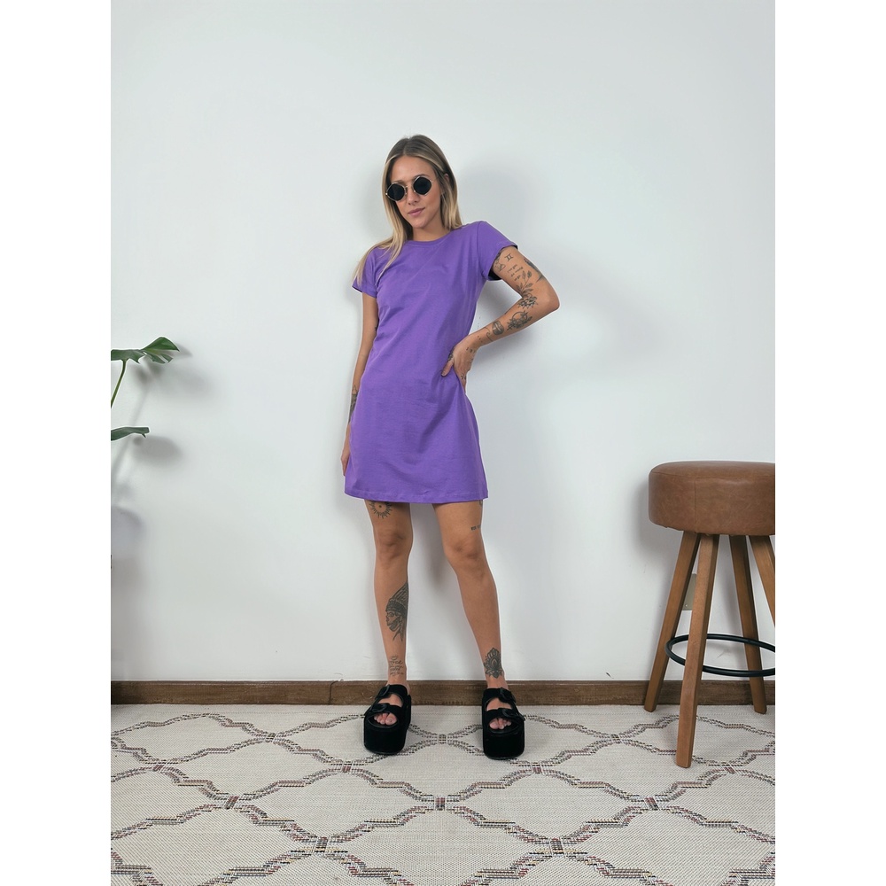 Vestido T-Shirt Camisetão Aveloz Roxo