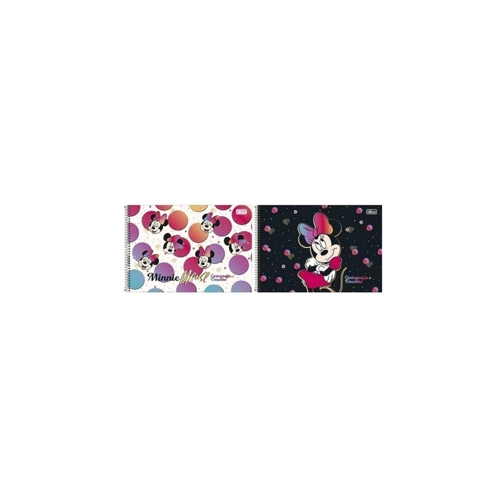 Caderno De Cartografia E Desenho Minnie Mouse Espiral Capa Dura 2024 80  Folhas 63 g/m² 275 x 200mm Tilibra | Shopee Brasil