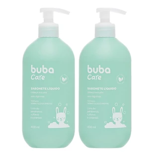 Kit 2 Sabonetes Líquidos Da Cabeça Aos Pés 100% Vegano Bebê 400ml Buba Care