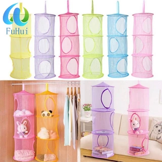 FUHUI 3 Shelf Storage Net , Mesh Cylindrical Hanging Bag , Cesta Cilíndrica Multi-Funções Banheiro em Oferta na Shopee