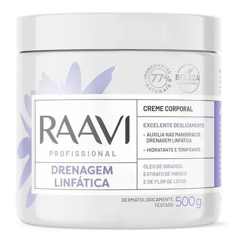 Imagem do produto Creme Massagem Terapeutica Drenagem Linfática 500gr Raavi