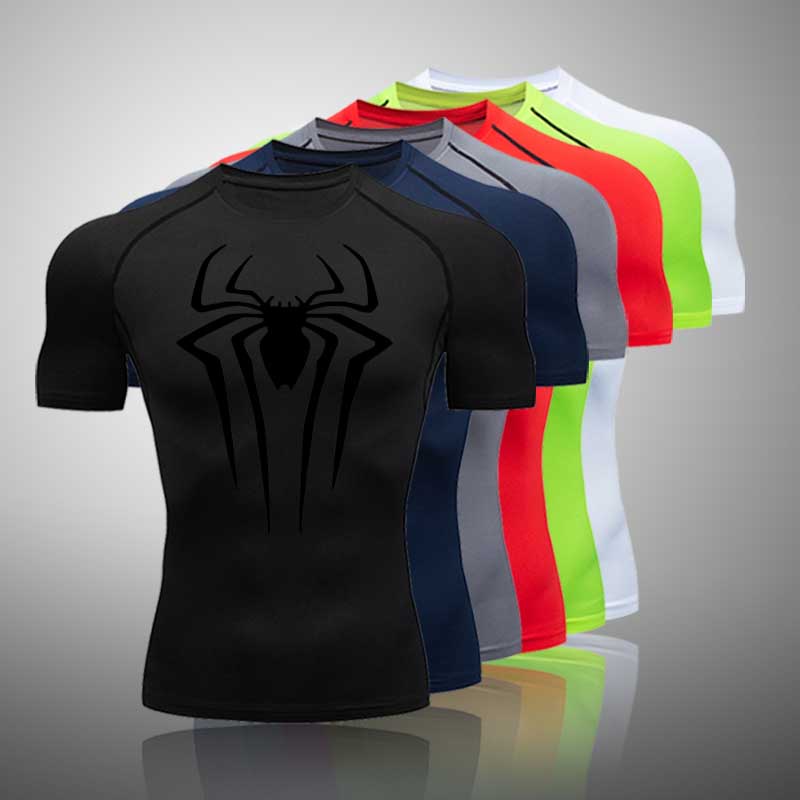 Camiseta De Compressão Homem-Aranha Nova Ginásio Super Herói Corrida Esportiva Rashgard Tops Tee Quick Dry Short Sleeve Para Homens
