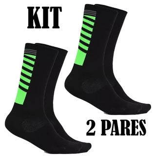 Kit 2 Pares Meia masculina Cano Médio Corrida ciclismo Esportiva