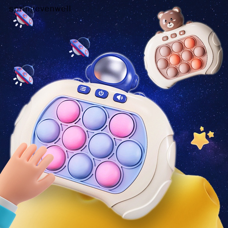[springevenwell] Console Eletrônico Bubble Handheld Aliviar O Estresse Das Crianças Adultas Aniversário Presente De Natal Quick Push Pop Light Up Game Fidget Toys Novo