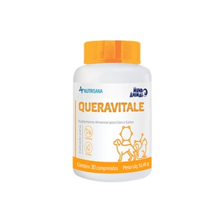Suplemento para Cães e Gatos Nutrisana Queravitale Mundo Animal 30 Comprimidos