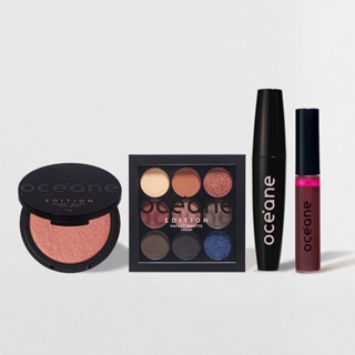 Kit Paleta de Sombras Pocket Casual + Blush Cintilante + Lip Tint + Máscara de Cílios Drama Lash Océane Edition (4 Produtos)