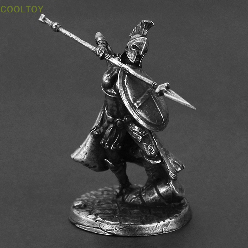 COOLTOY 1pc Antigo Espartano Roma Soliders Figurines Miniaturas Soldados De Metal Vintage Modelo Estátua Ornamento De Mesa Presente Novo
