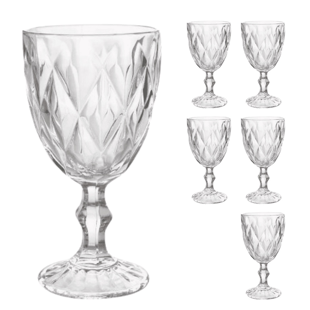 Bandesun Juego de 6 vasos de cristal de cocina con patrón de diamante (12  onzas gris), para agua, cóctel, leche, jugo y bebidas.