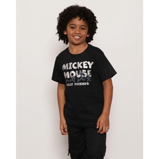 Camiseta Infantil Disney Mickey e Amigos Holográfico Preto