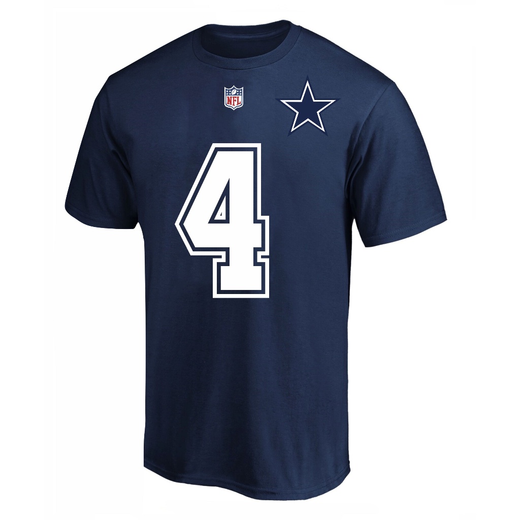 Camiseta camisa algod o dallas cowboys 4 prescott futebol americano
