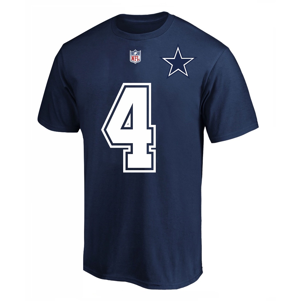 Camiseta Camisa Algodão Dallas Cowboys 4 Prescott Futebol Americano